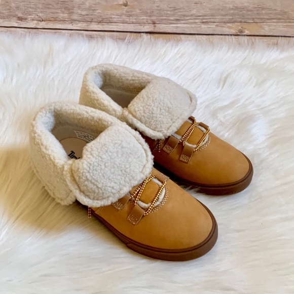 Timberland Wheat Dausette Fleece Fold Down Boots - Picture 7 of 8